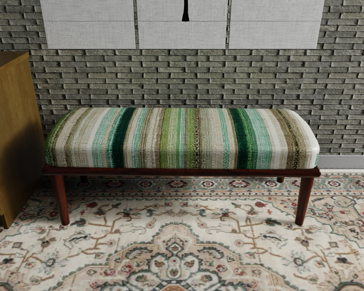 Sage & Ivory Woven Stripe bench 2