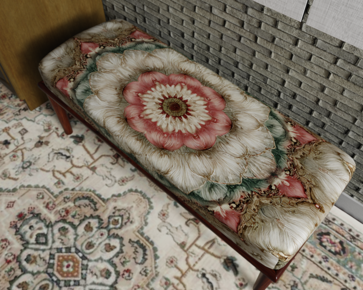 Blush Pink Floral Mandala bench 6