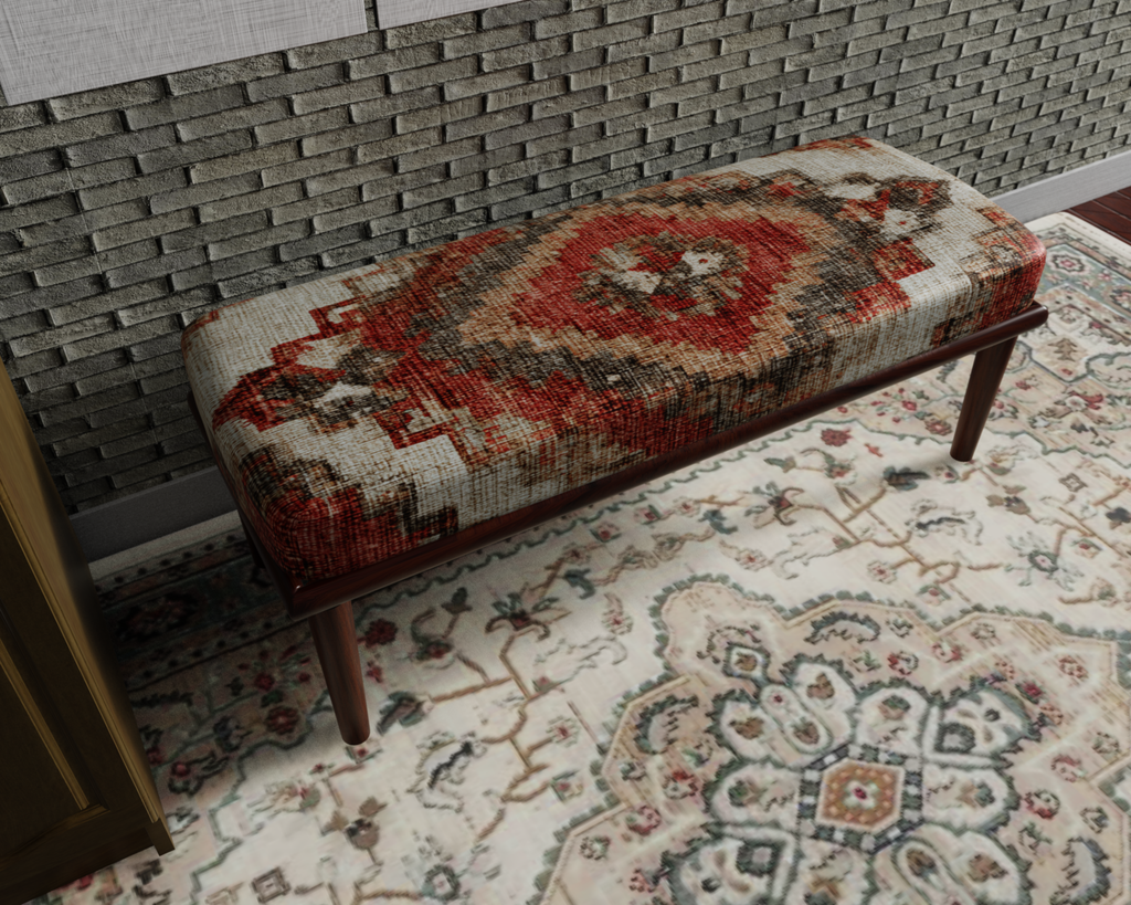 Terracotta Diamond Kilim bench 8