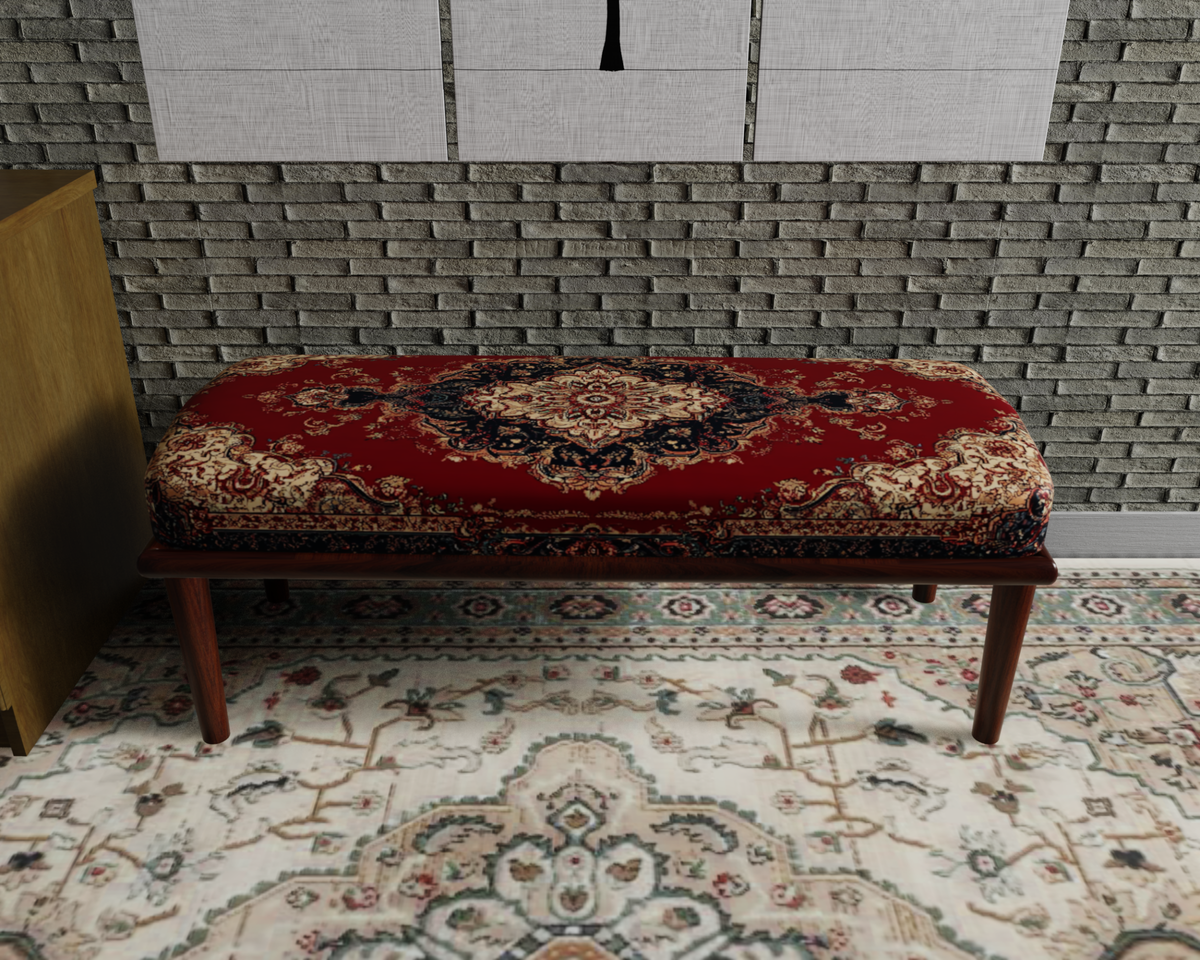Crimson & Navy Royal Persian bench 2