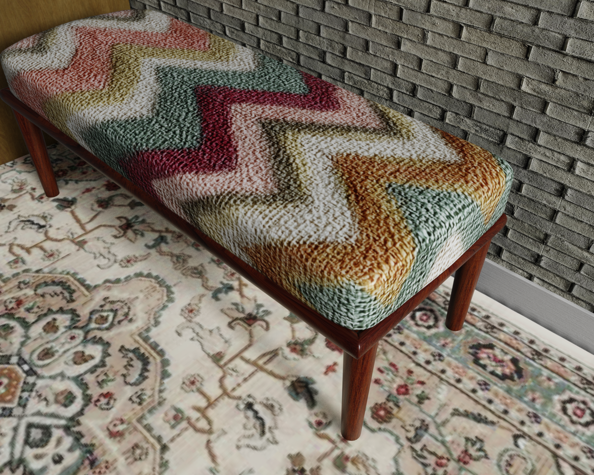 Pastel Chevron Flame Stitch bench 7