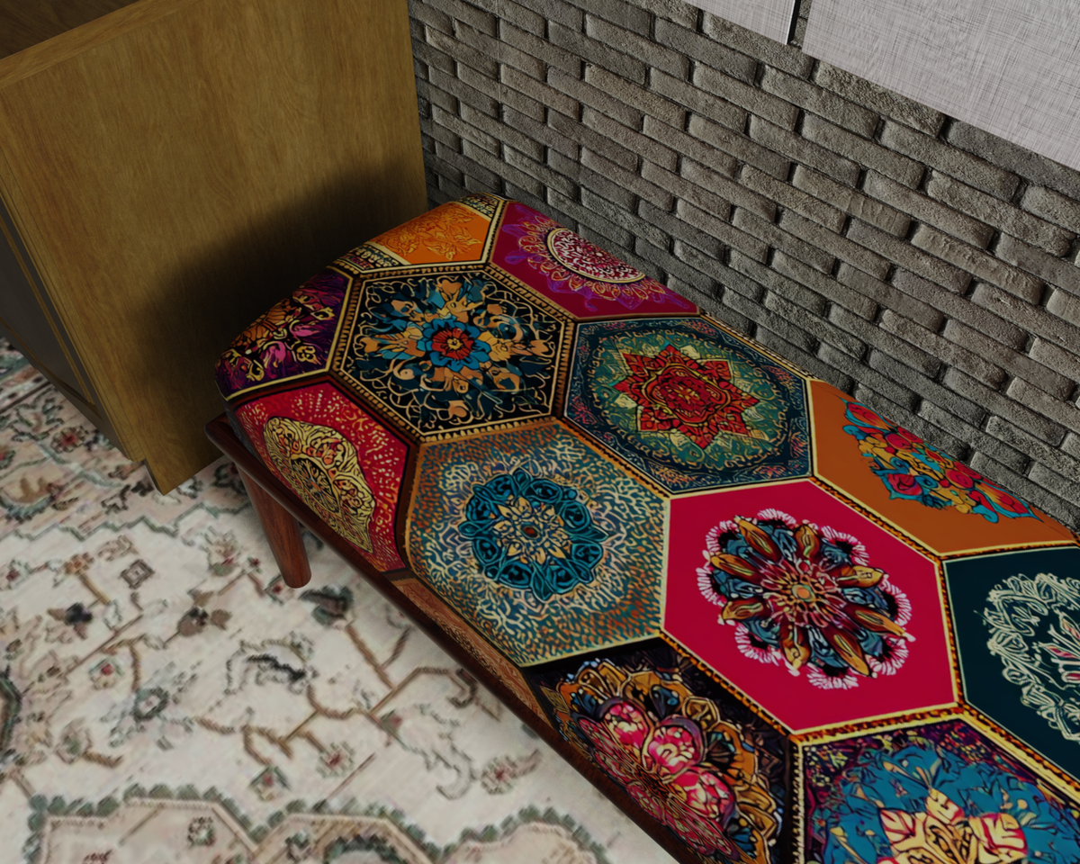 Colorful Hexagon Mosaic bench 5