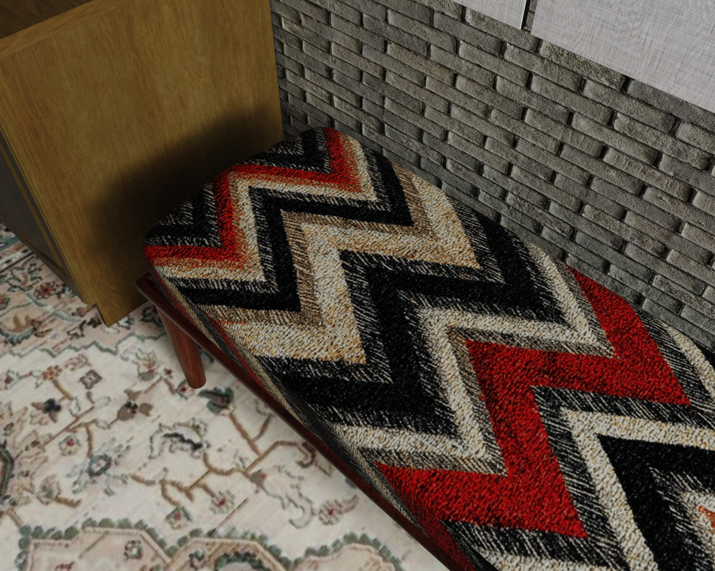 Black & Ivory Zigzag Chevron bench 5