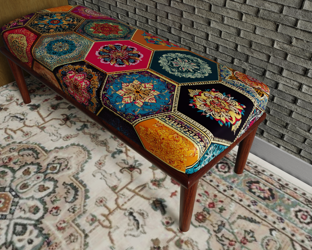 Colorful Hexagon Mosaic bench 7