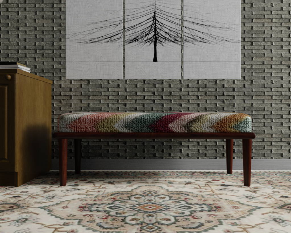 Pastel Chevron Flame Stitch bench 4