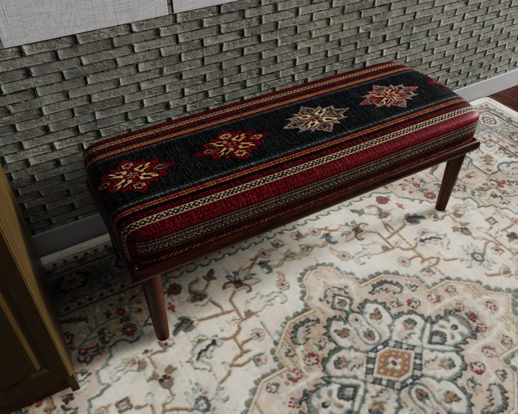 Black & Red Striped Kilim bench 8