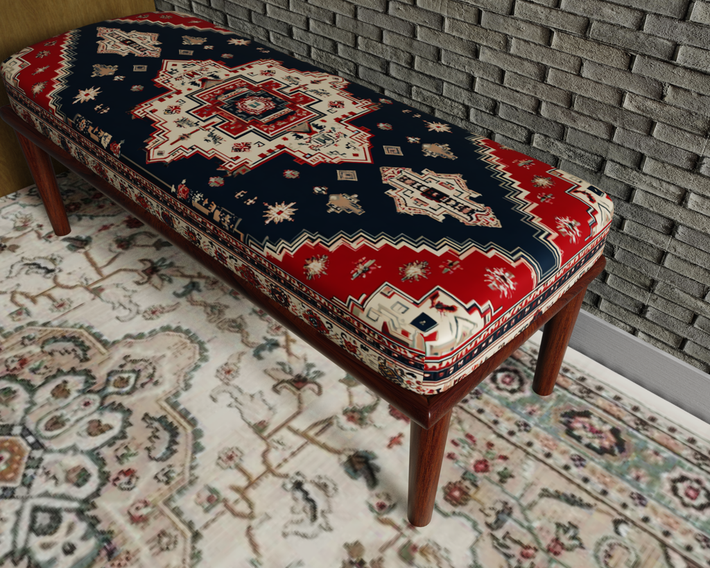 Navy Kilim Medallion bench 7