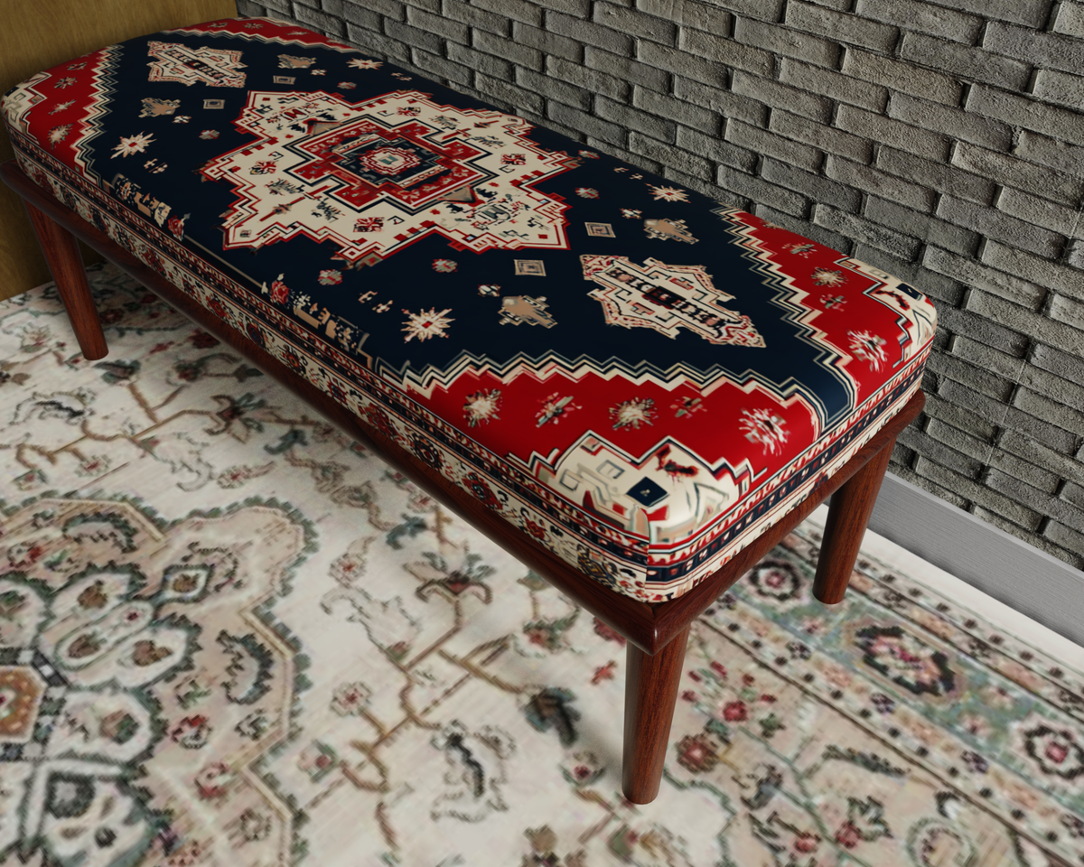 Navy Kilim Medallion bench 7