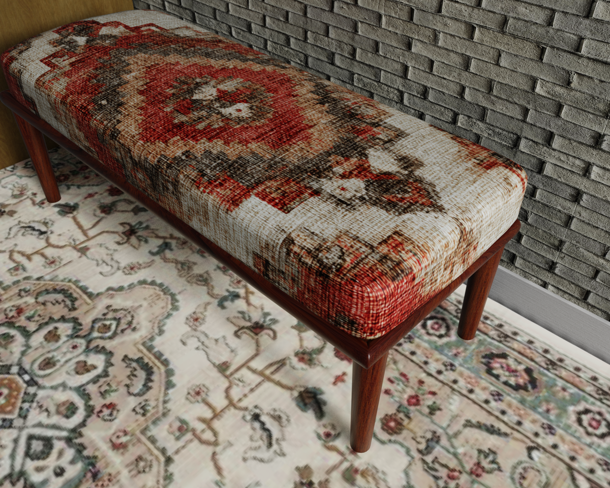 Terracotta Diamond Kilim bench 7