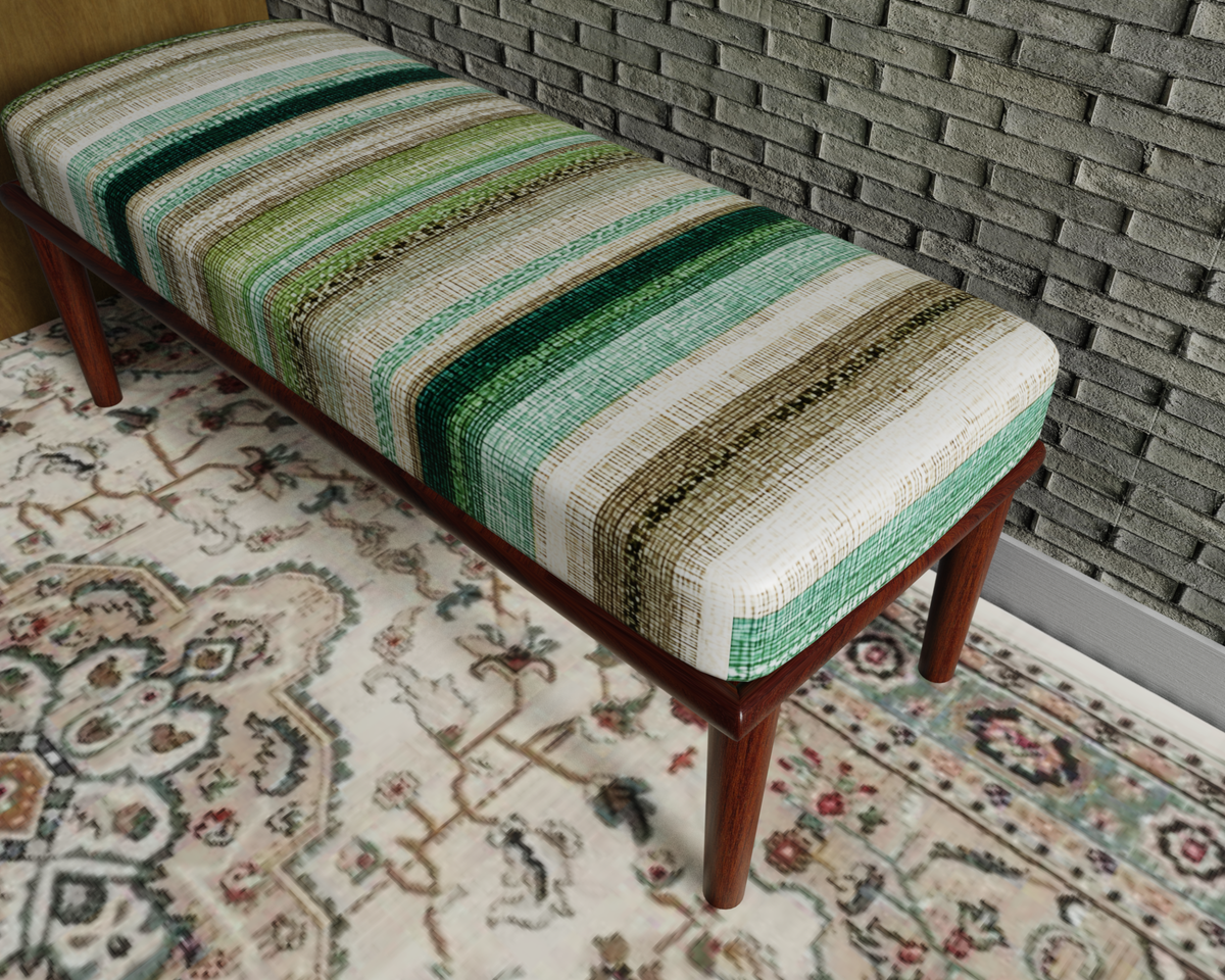 Sage & Ivory Woven Stripe bench 7