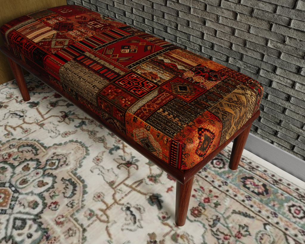 Burgundy Tribal Kilim bench 7