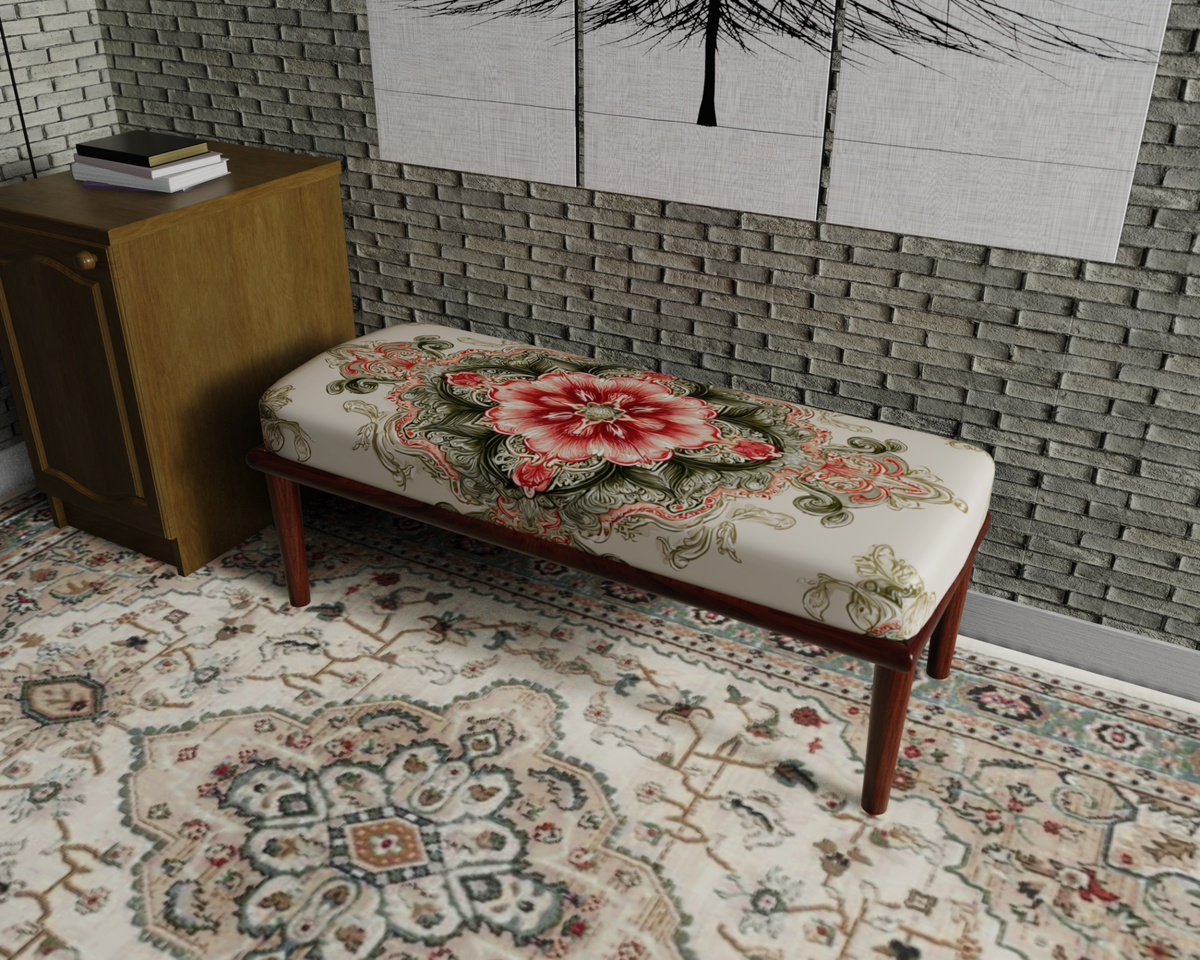 Ivory & Rose Floral Medallion bench 1