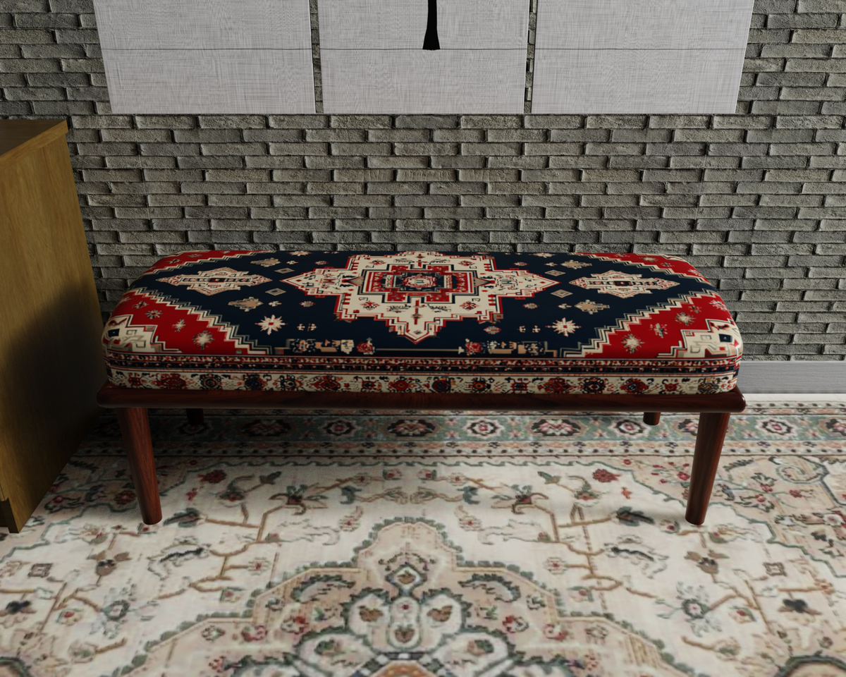 Navy Kilim Medallion bench 2