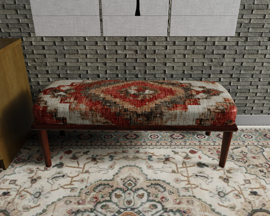 Terracotta Diamond Kilim bench 2