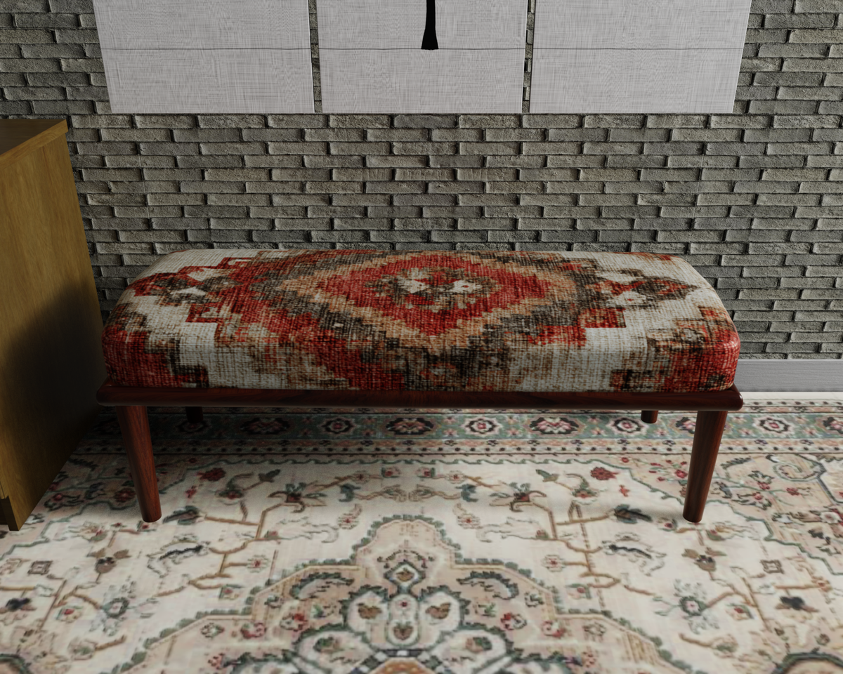 Terracotta Diamond Kilim bench 2