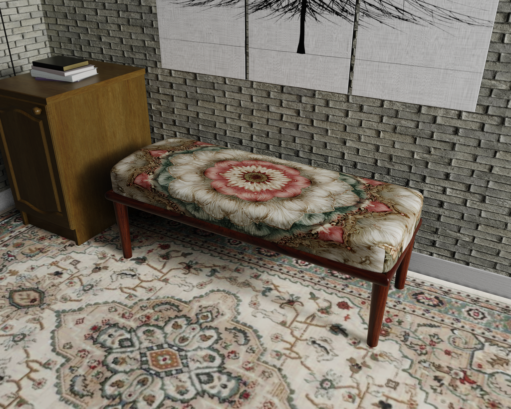 Blush Pink Floral Mandala bench 1