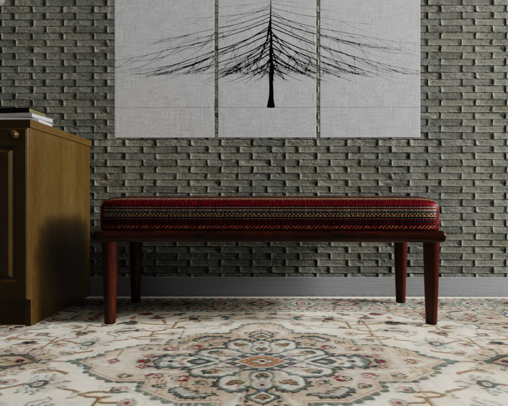 Black & Red Striped Kilim bench 4