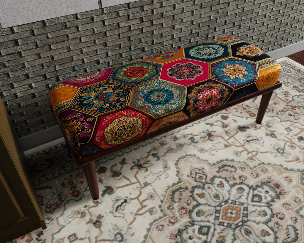 Colorful Hexagon Mosaic bench 8