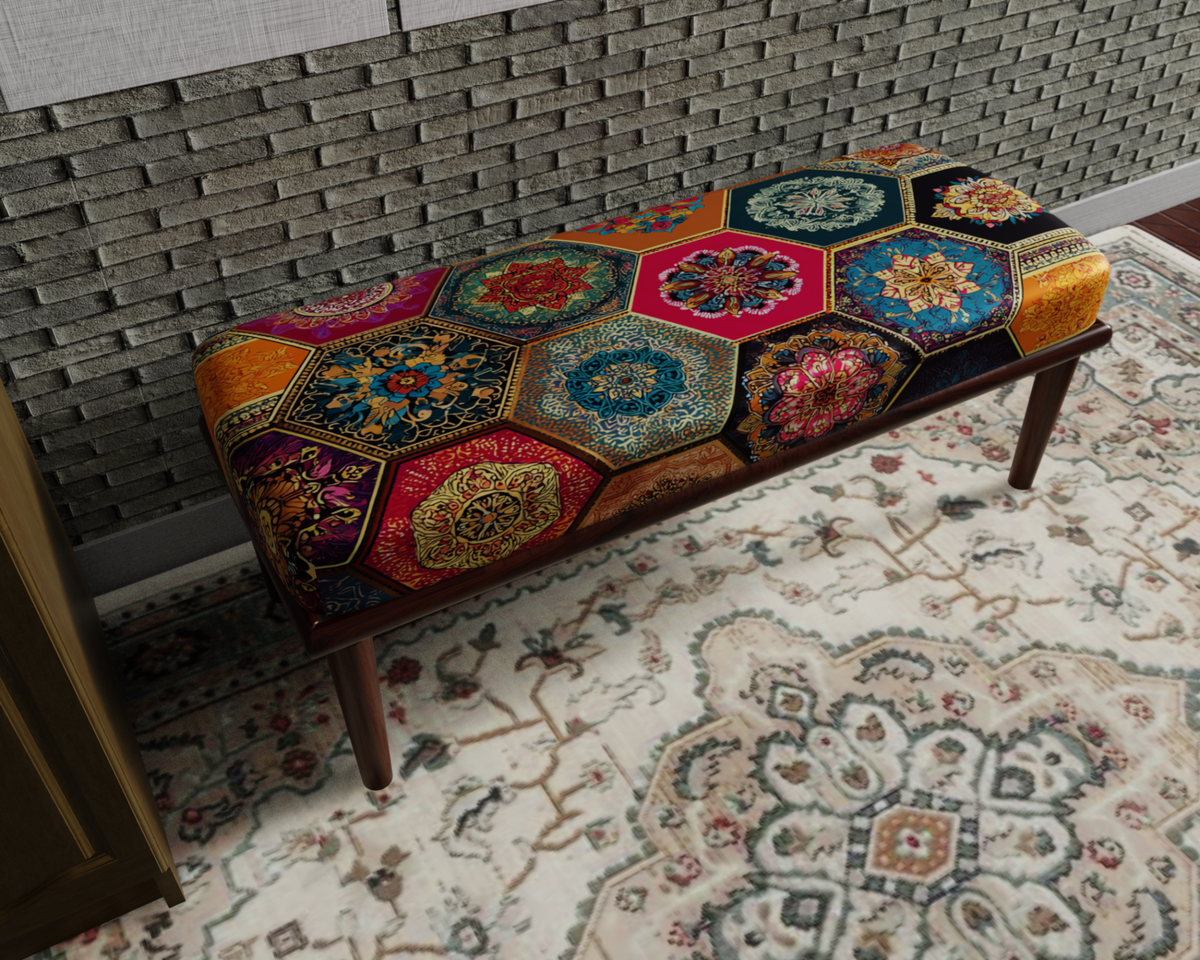 Colorful Hexagon Mosaic bench 8