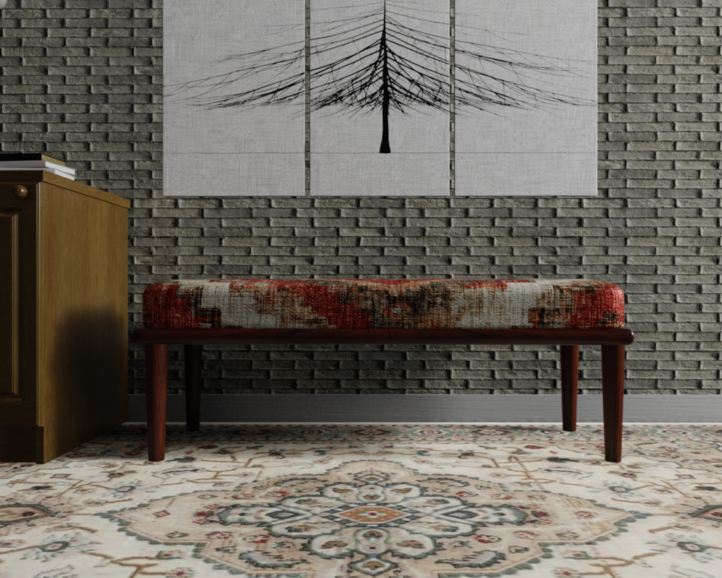 Terracotta Diamond Kilim bench 4