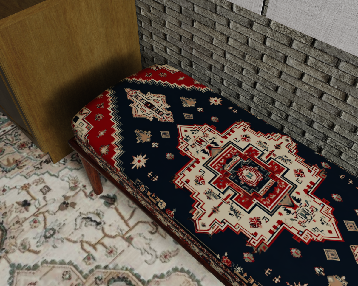 Navy Kilim Medallion bench 5