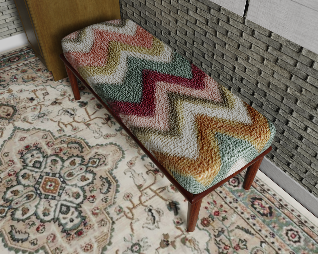Pastel Chevron Flame Stitch bench 3