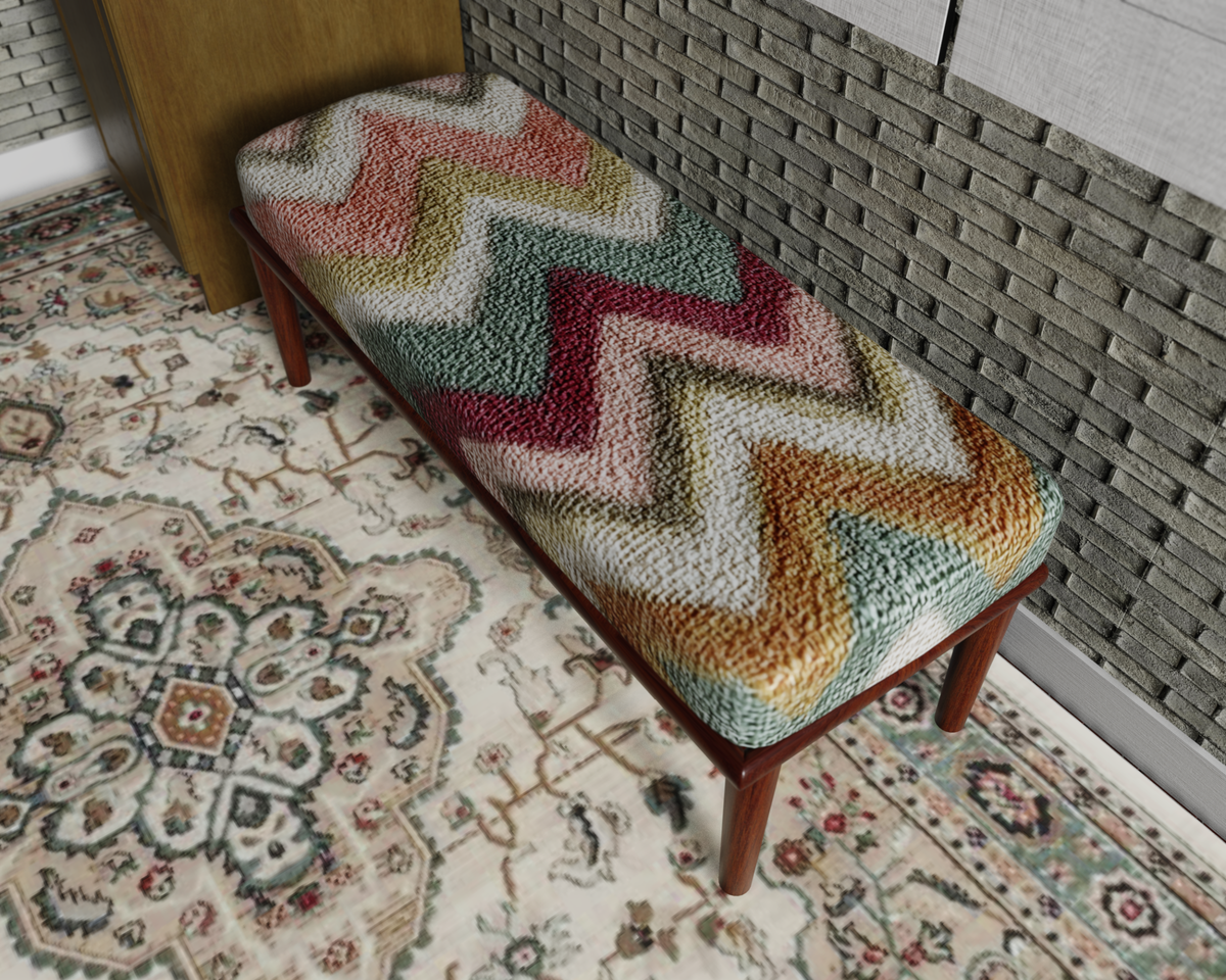 Pastel Chevron Flame Stitch bench 3