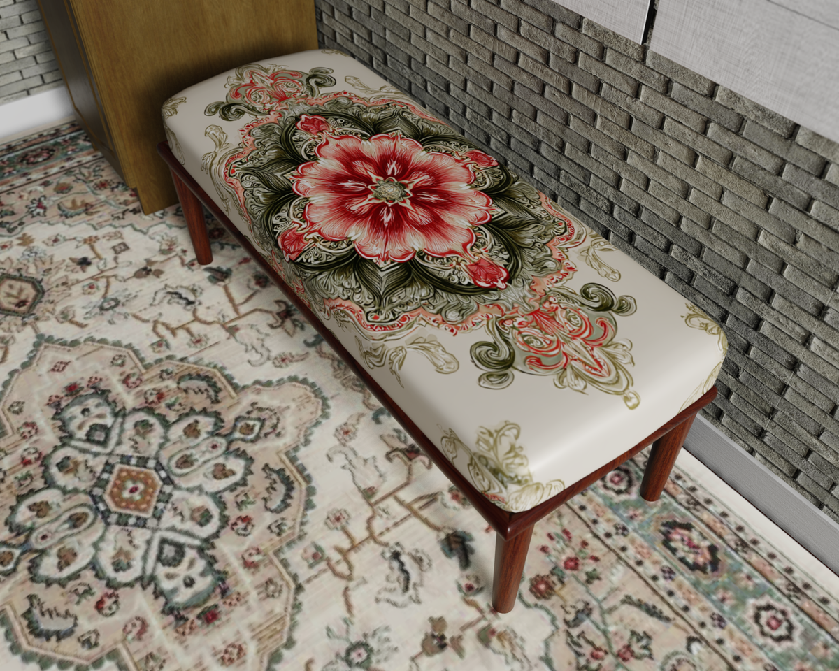 Ivory & Rose Floral Medallion bench 3