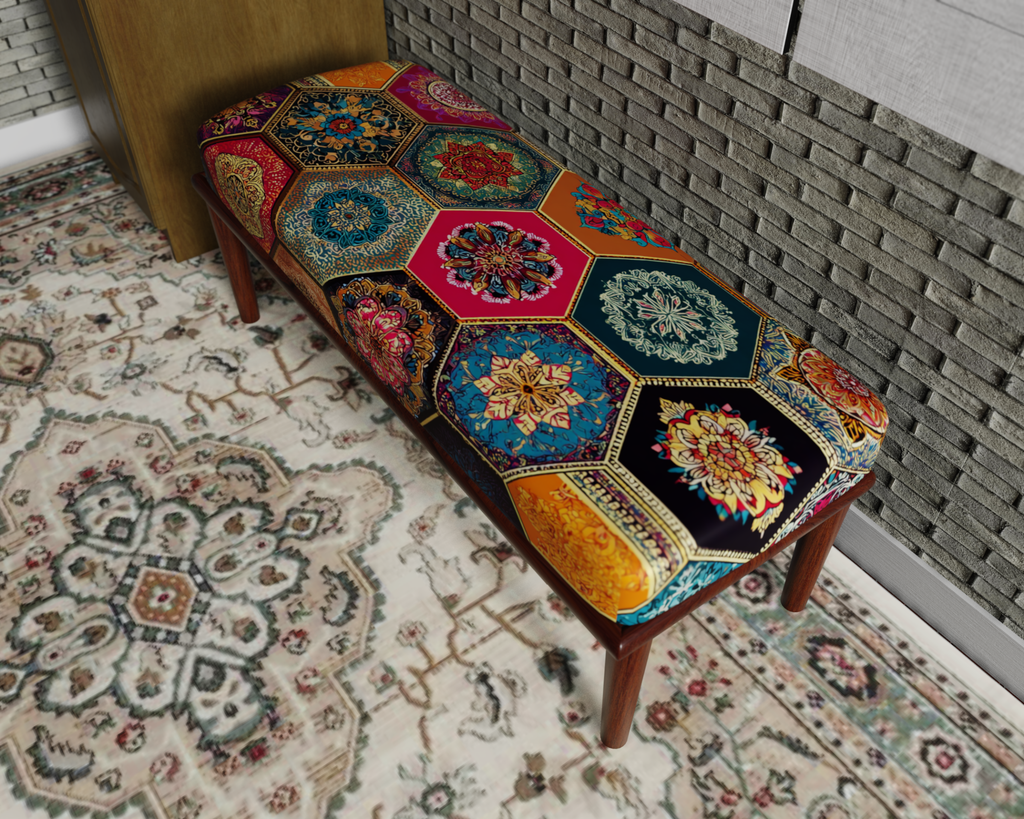Colorful Hexagon Mosaic bench 3