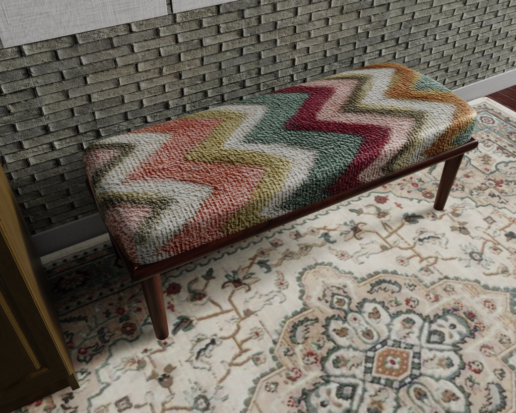 Pastel Chevron Flame Stitch bench 8