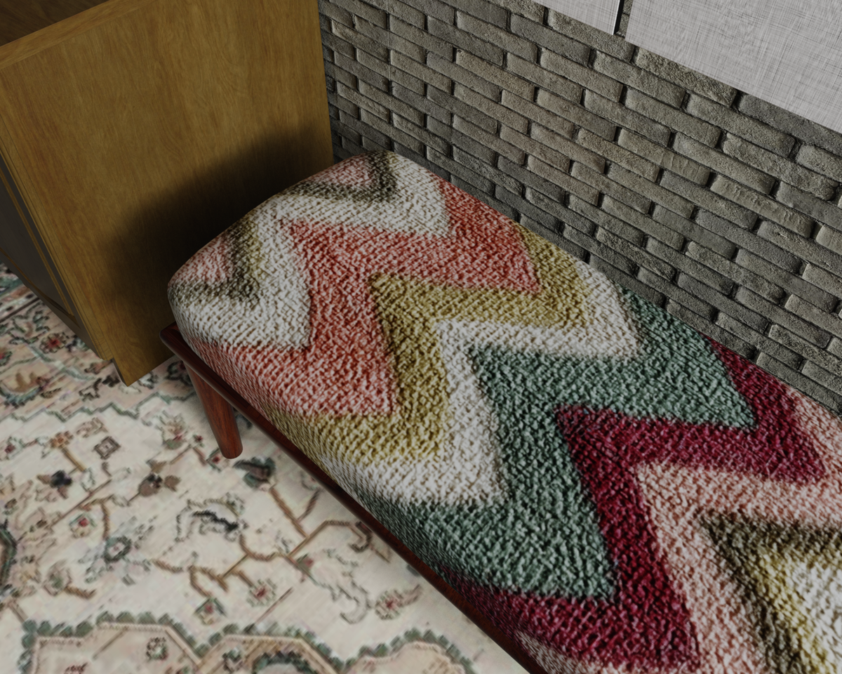 Pastel Chevron Flame Stitch bench 5