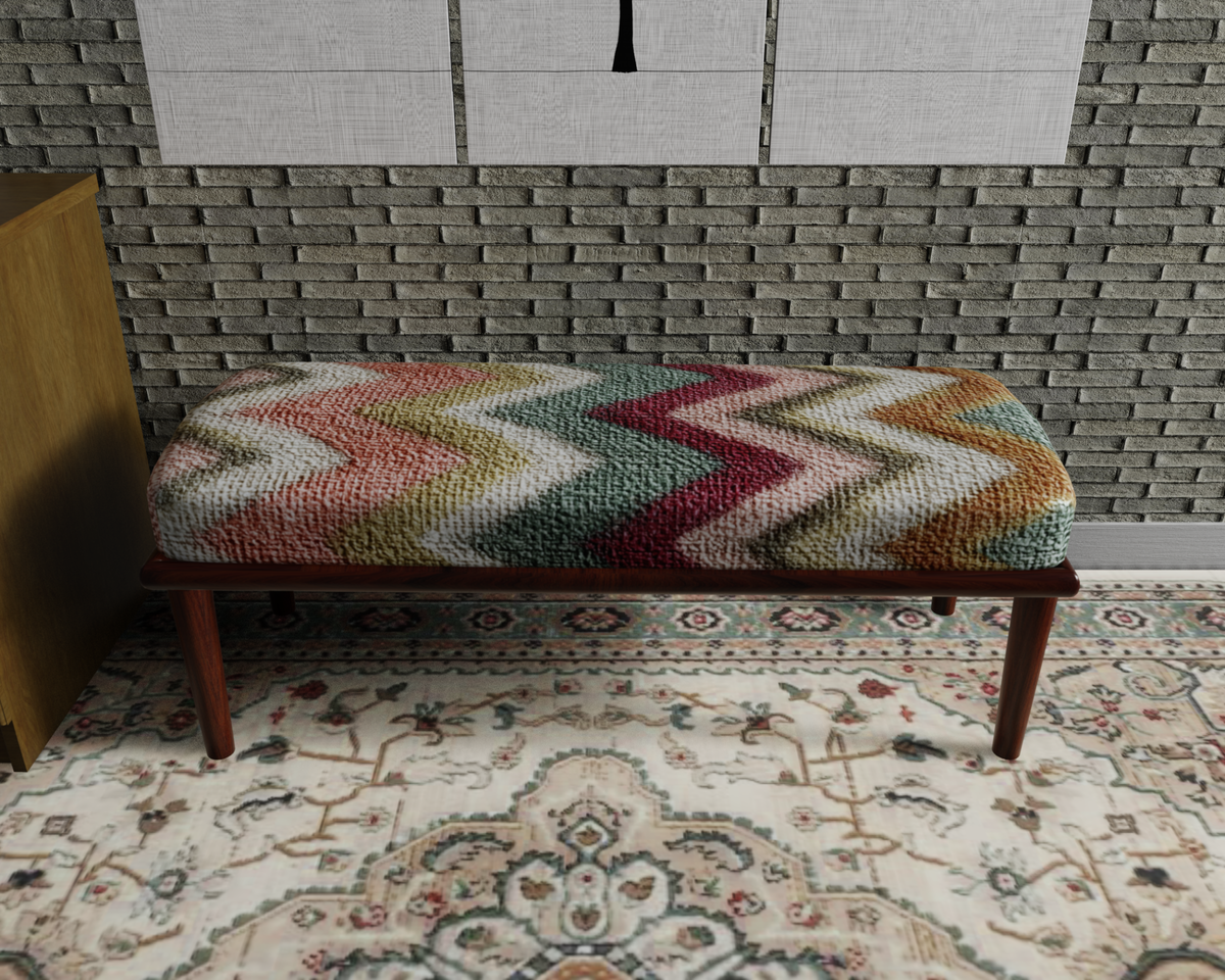 Pastel Chevron Flame Stitch bench 2