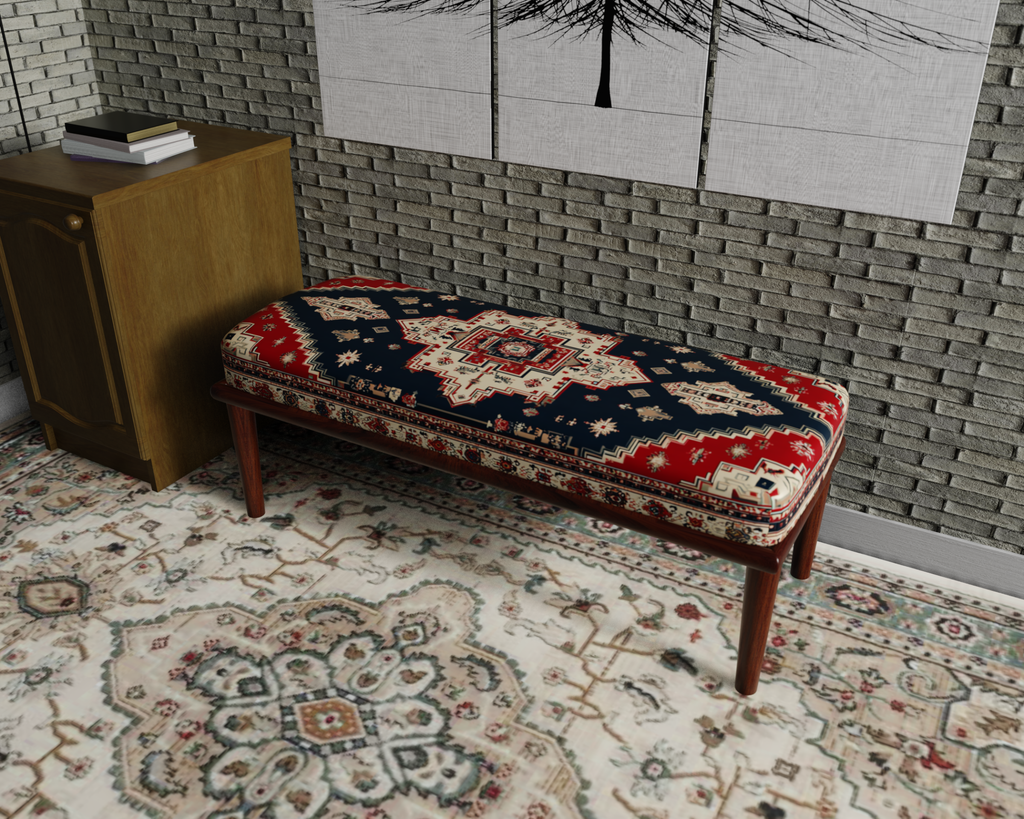 Navy Kilim Medallion bench 1