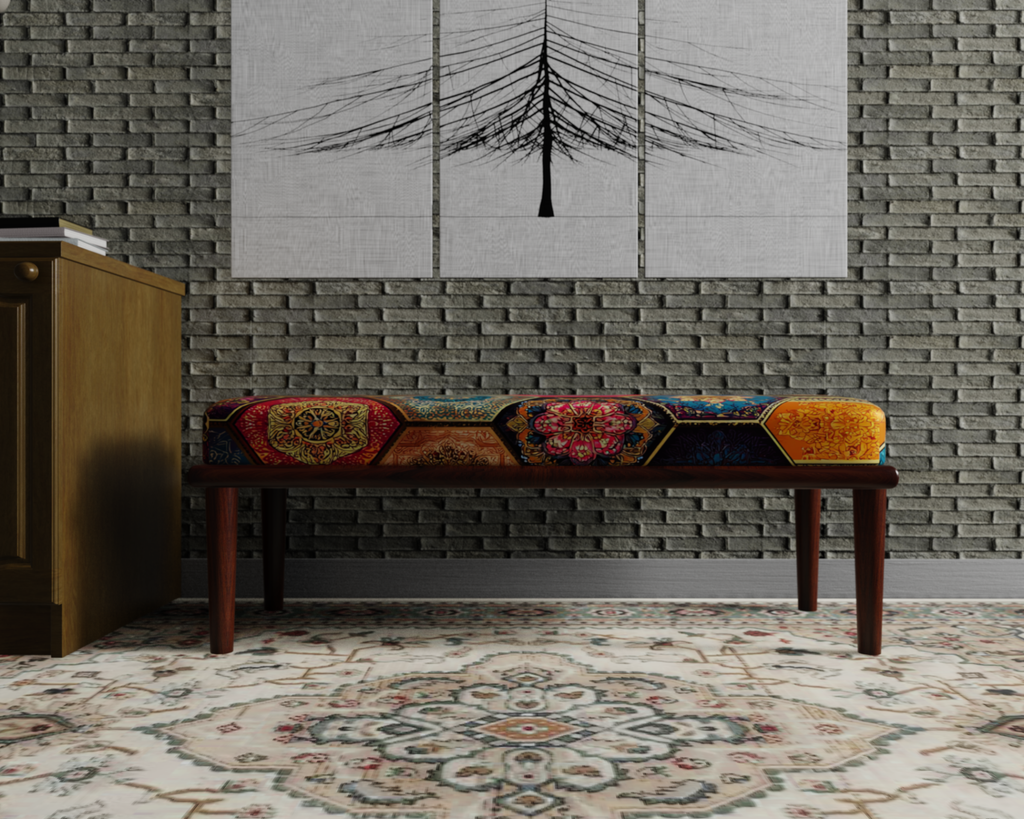 Colorful Hexagon Mosaic bench 4