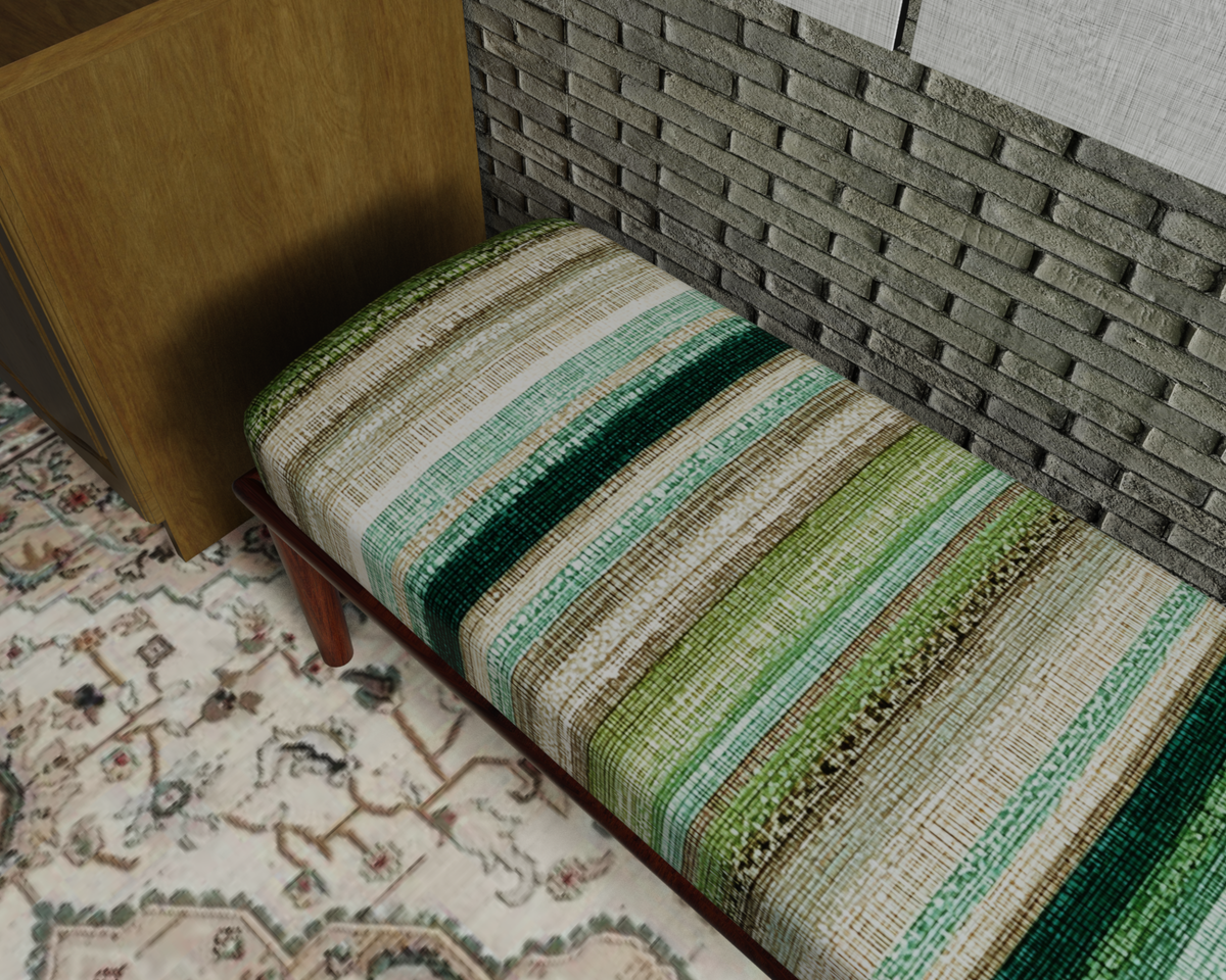 Sage & Ivory Woven Stripe bench 5