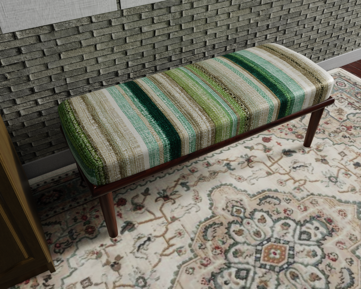 Sage & Ivory Woven Stripe bench 8