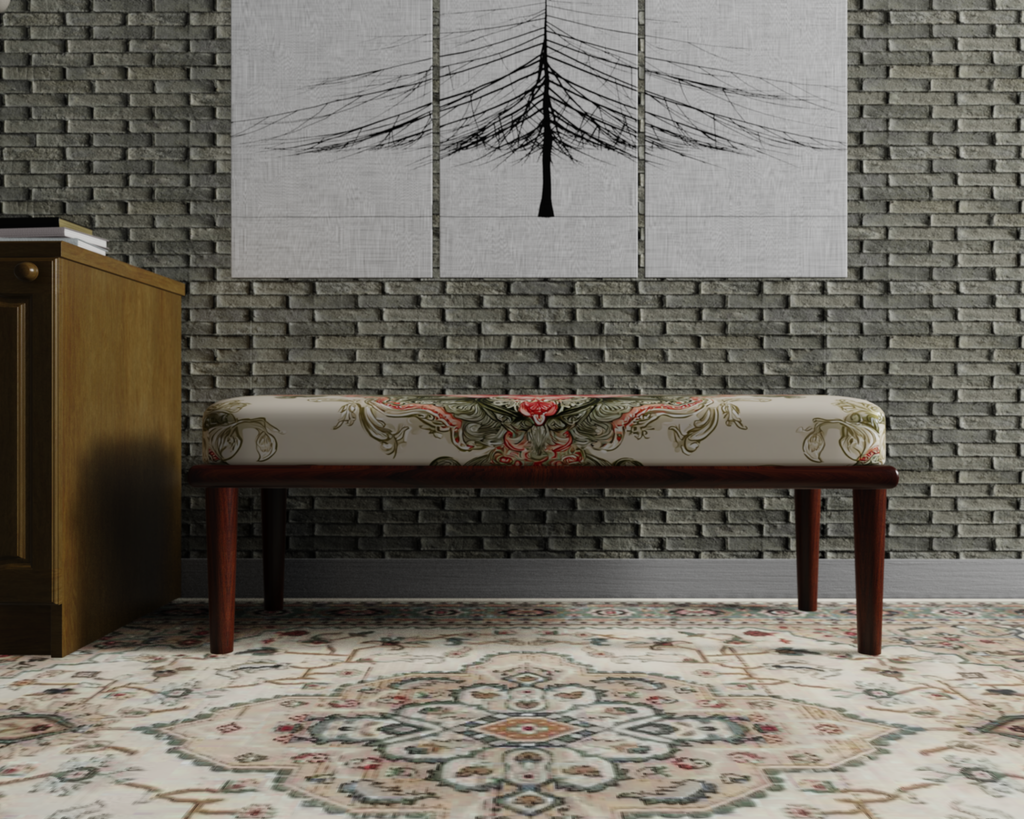Ivory & Rose Floral Medallion bench 4