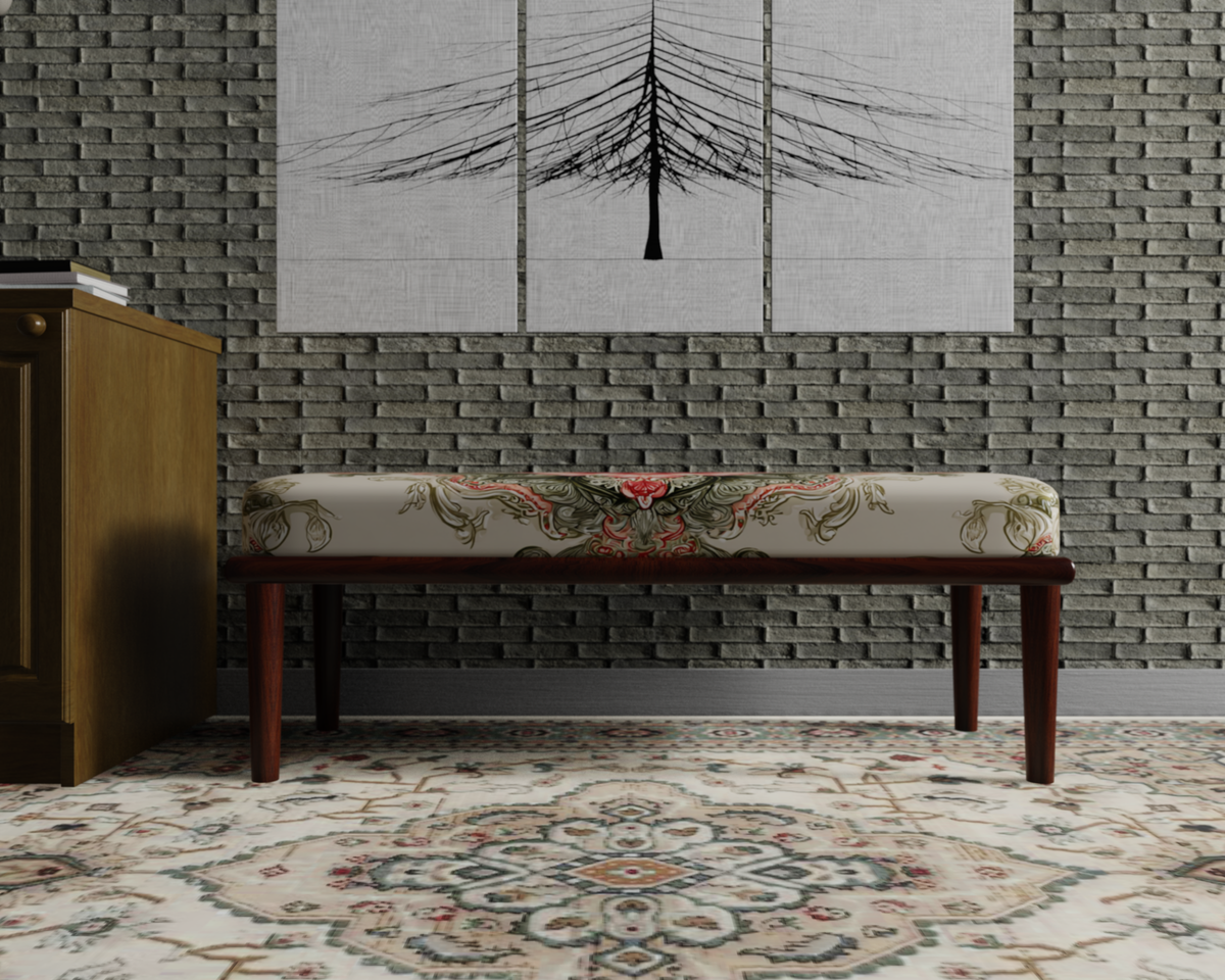 Ivory & Rose Floral Medallion bench 4