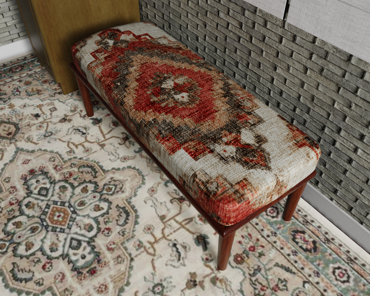 Terracotta Diamond Kilim bench 3