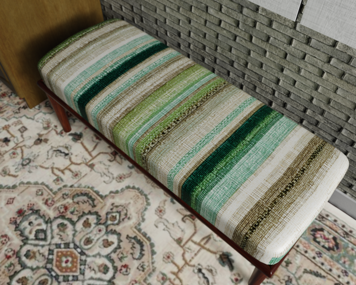Sage & Ivory Woven Stripe bench 6