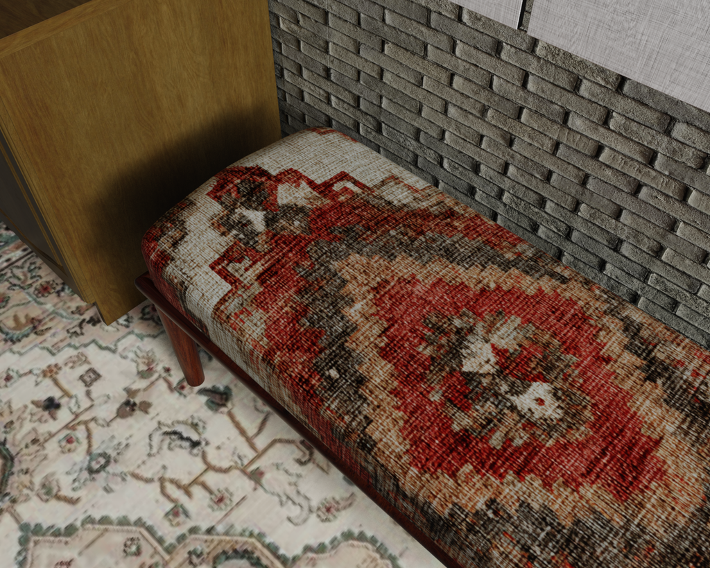 Terracotta Diamond Kilim bench 5