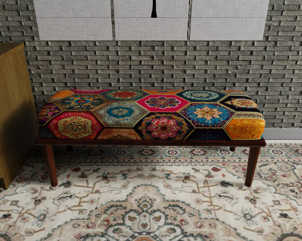 Colorful Hexagon Mosaic bench 2