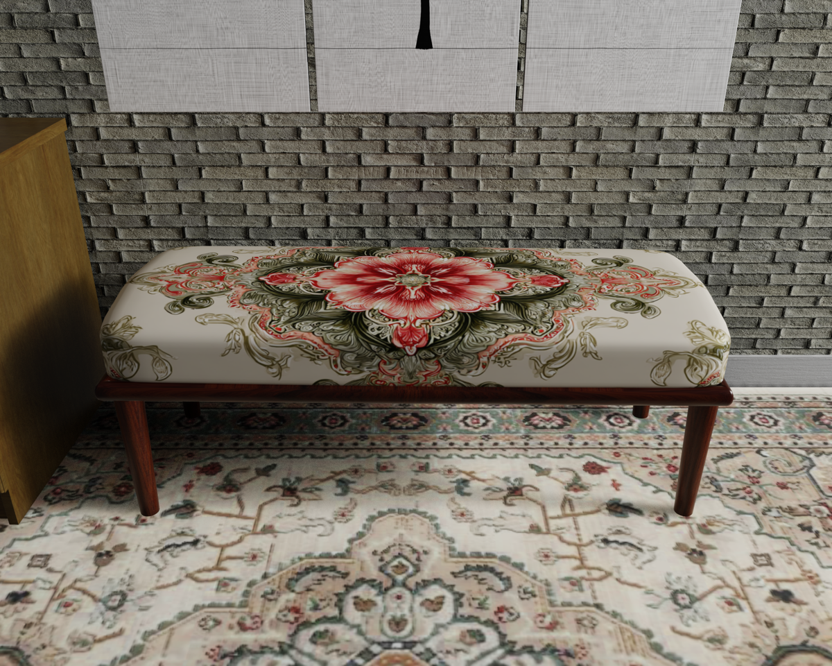 Ivory & Rose Floral Medallion bench 2
