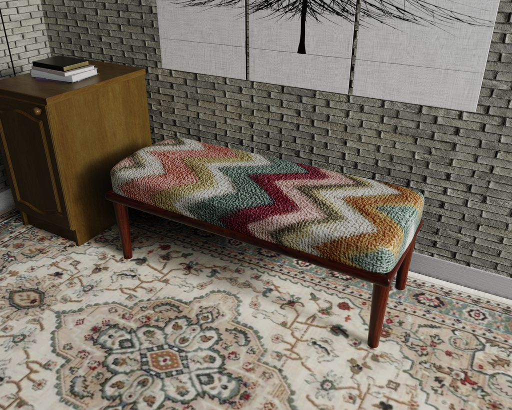 Pastel Chevron Flame Stitch bench 1