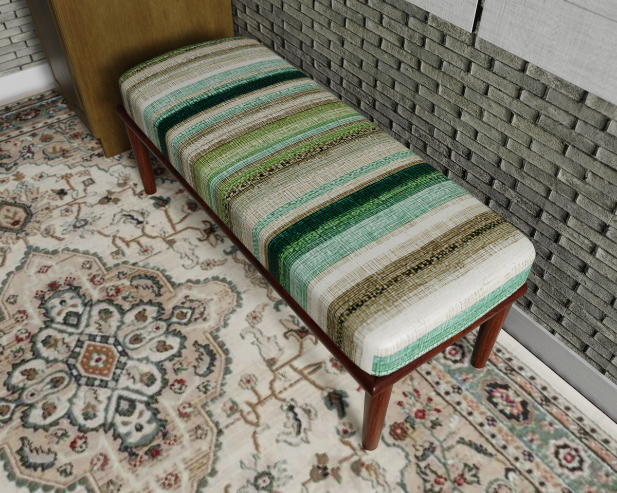 Sage & Ivory Woven Stripe bench 3
