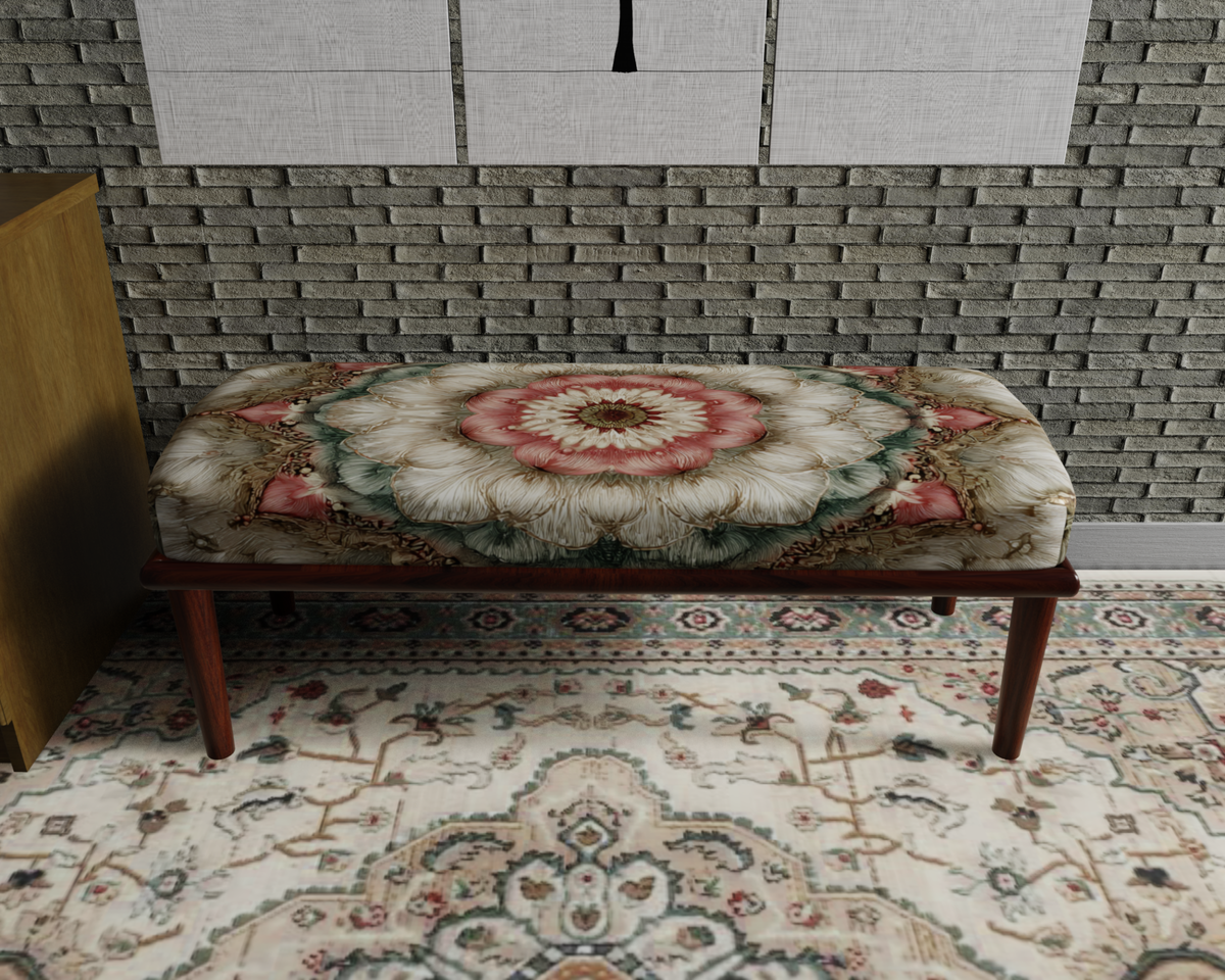 Blush Pink Floral Mandala bench 2