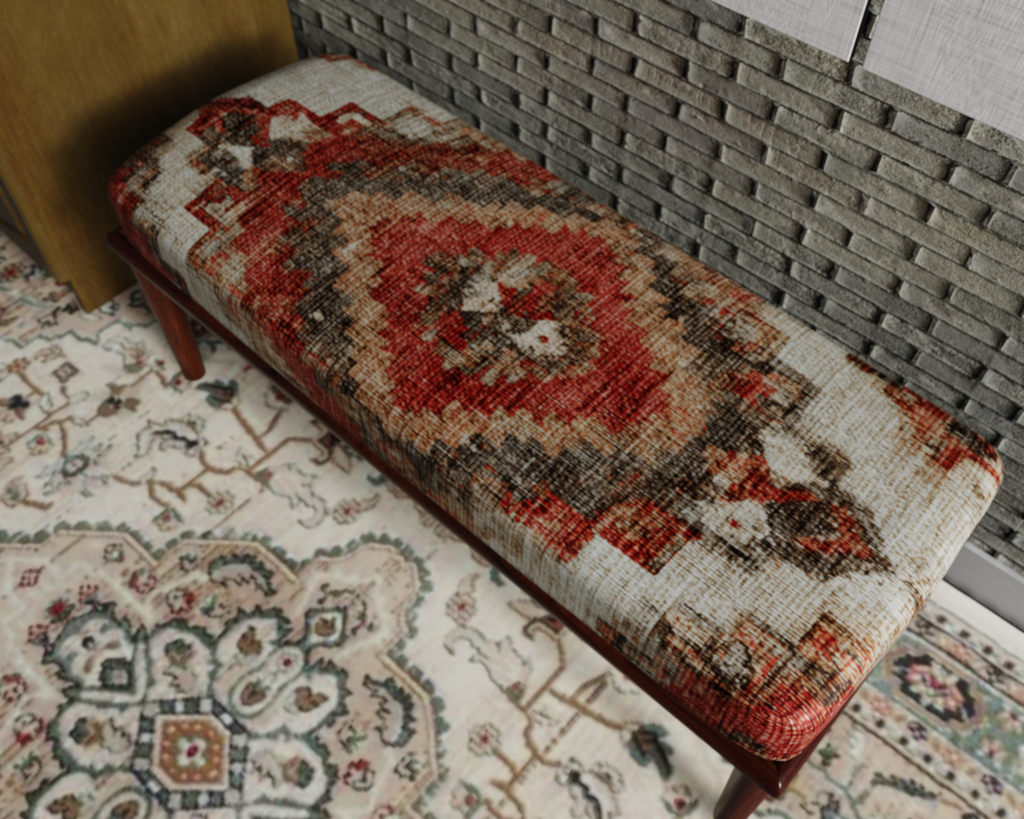 Terracotta Diamond Kilim bench 6