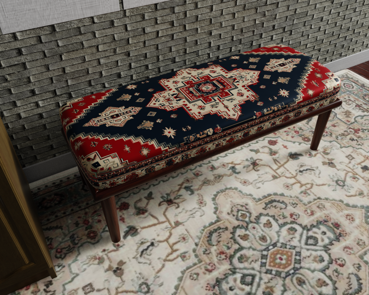Navy Kilim Medallion bench 8