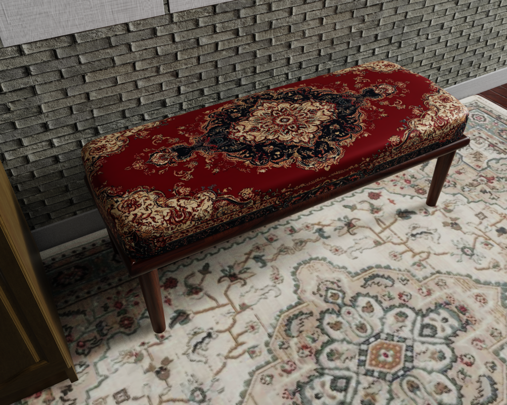 Crimson & Navy Royal Persian bench 8