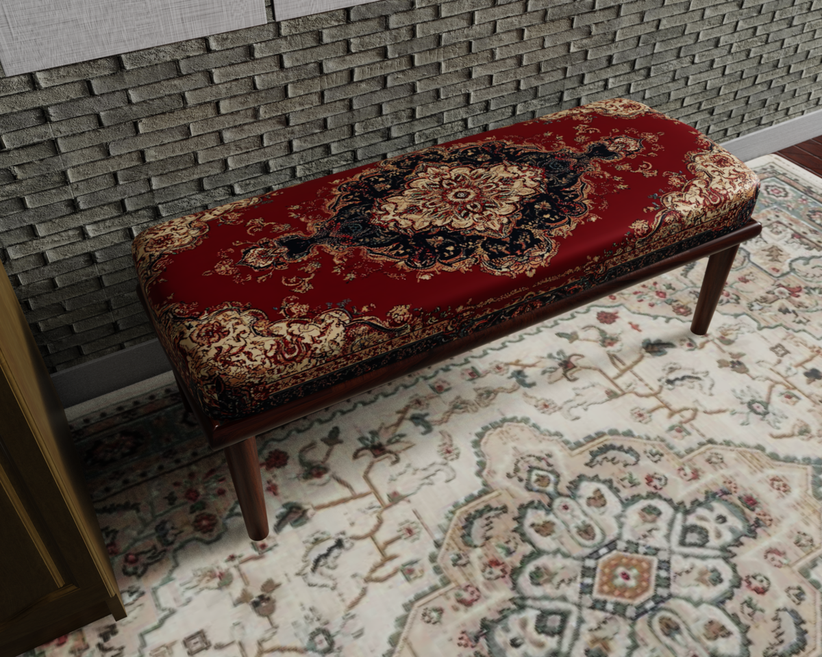 Crimson & Navy Royal Persian bench 8